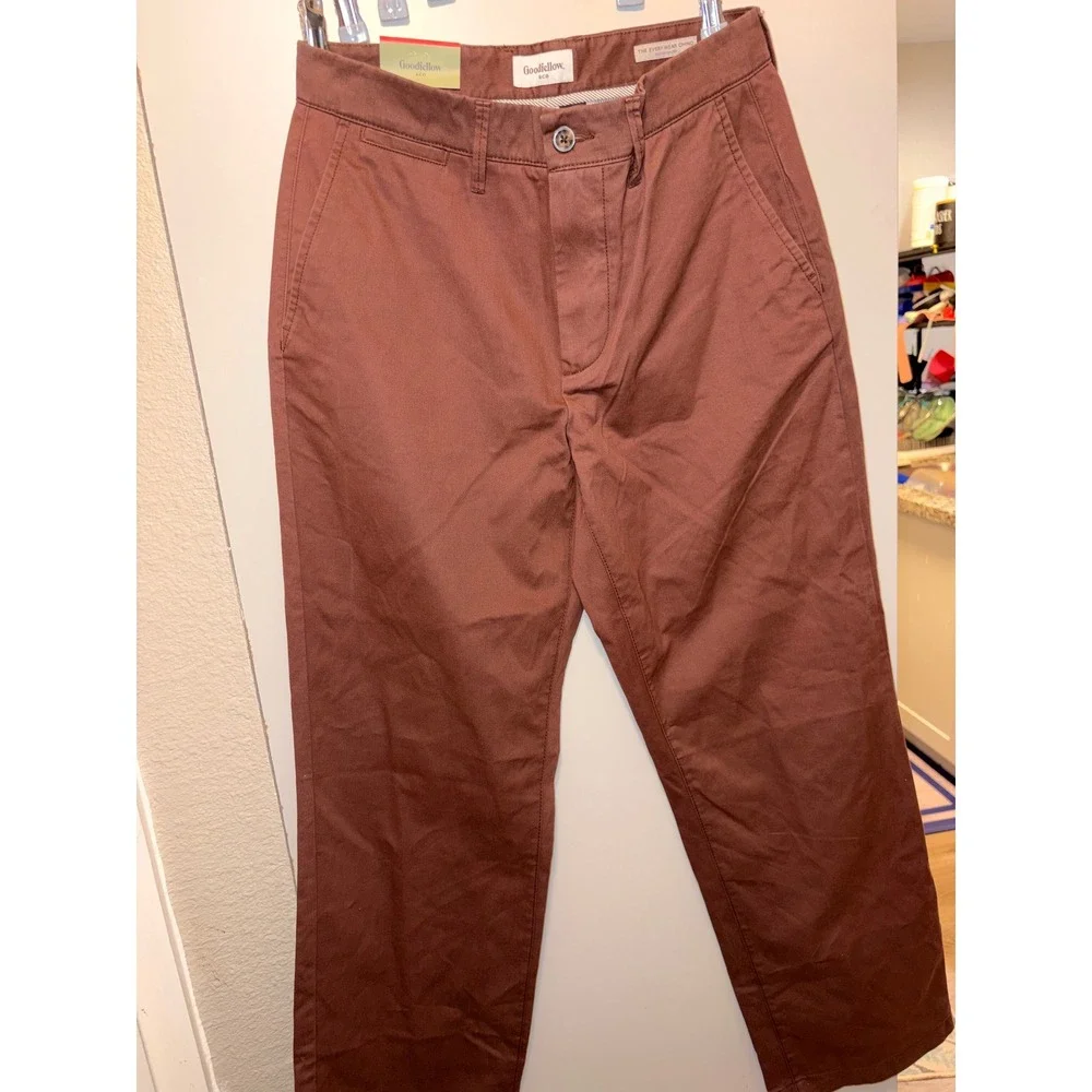 Goodfellow & Co Every Wear Relaxed Chino Pants Brown 30x32 NWT